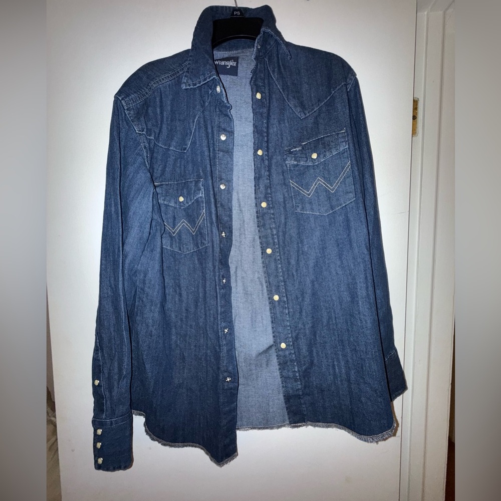 Wrangler Men's Dark Blue Denim Shirt Jacket
